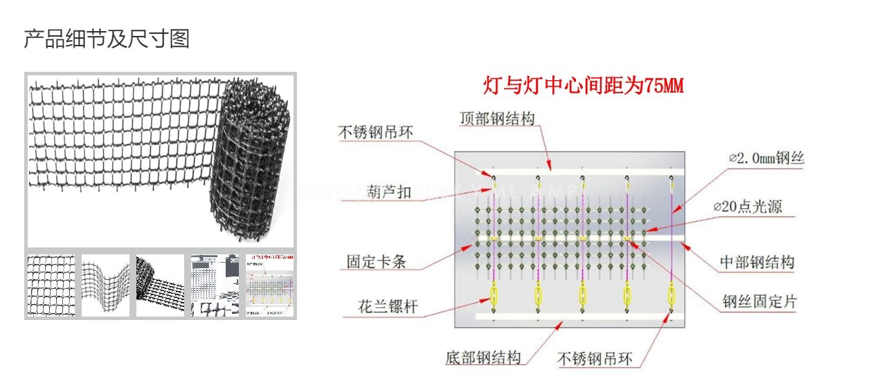 LED Point Light Source P75网格屏高清效果 如何选购点光源网格屏P100  12V网格屏点光源2分方圆形跑马灯全彩像素灯DMX512RGBW点光源2 P50跑马灯亮化效果 网格屏天幕网红打卡夜市商业街道灯光亮化户外防水全彩像素屏中国点光源十大品牌凯烨照明6.png